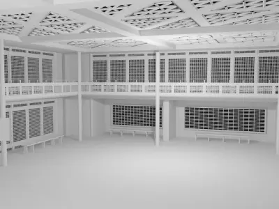 Japanese Dojo Low-poly 3D model