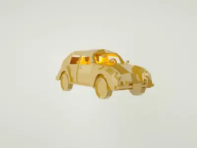 Car LowPOLY - Volkswagen -beetle Low-poly 3D model