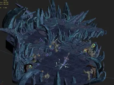 Stone Fallen Land - Shadowblade Area - Mountain 3D model