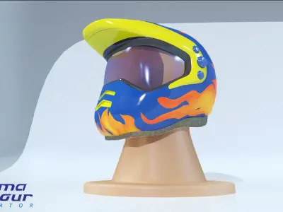 Motorcycle modern Helmet  Low-poly 3D model