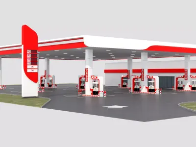 gas station 3D model