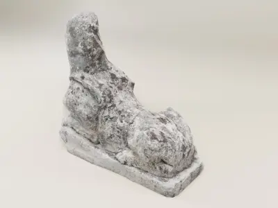 Ancient Sphynx Statue Low-poly 3D model