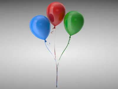 Colorful Balloons Low-poly 3D model
