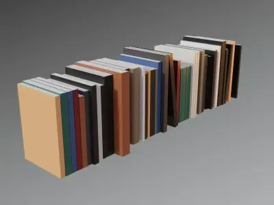 Book collection Lowpoly - Modern Books Low-poly 3D model