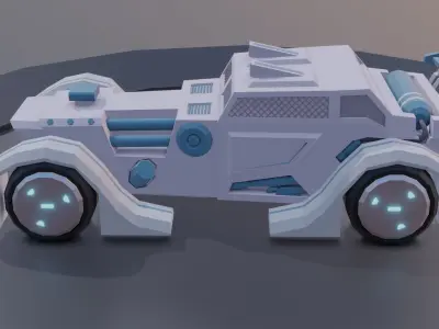 customizable sci fi car  Low-poly 3D model