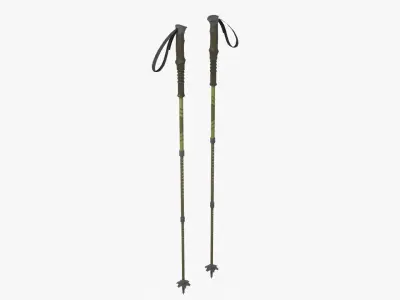 Hiking Poles Low-poly 3D model