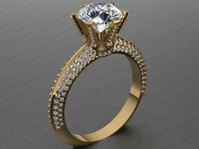 High Jewelry Tiffany Style Luxury Diamond Ring 3D print model