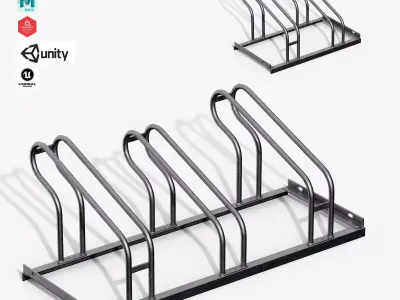 Bicycle Stand Type A Low-poly 3D model