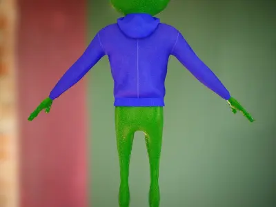 a character that looks like a frog or lizard 3D model