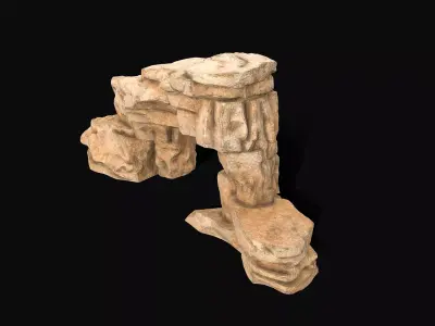 Desert Cliff Stylized Rock Low-poly 3D model