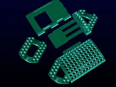 Diamond Cuban link bracelet 7 3D print model