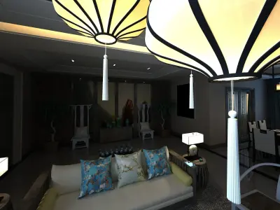 Chinese interior design room 3D model