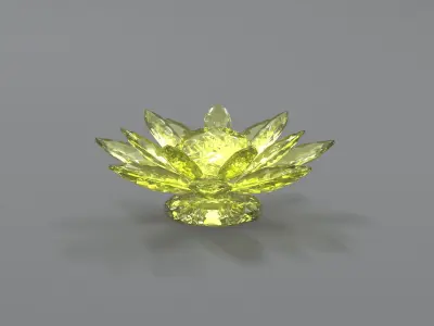 Glass Flower Showpiece Yellow Low-poly 3D model