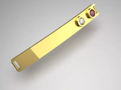 Luxury bracelet link with diamonds and rubies model bg0043 3D print model