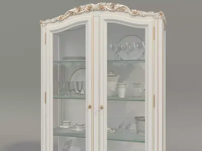 Classic Display Cabinet and Decoration 10 3D model