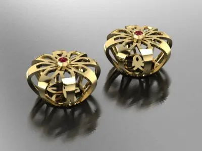 flower earrings  Free 3D print model