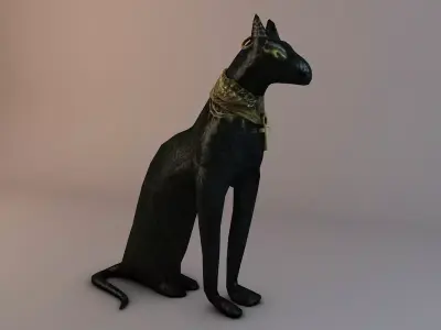 Low Poly Bastet Statue 3D print model