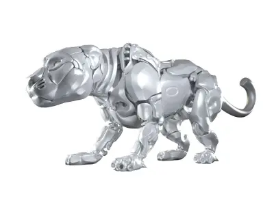 Robot Panther sci fi Low-poly 3D model