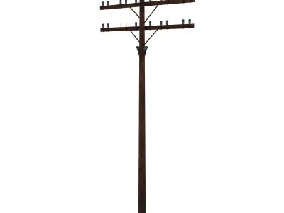 Electricity Pole 9 Low-poly 3D model