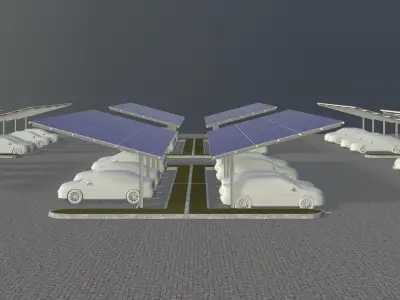 Solar carport layout 3D model