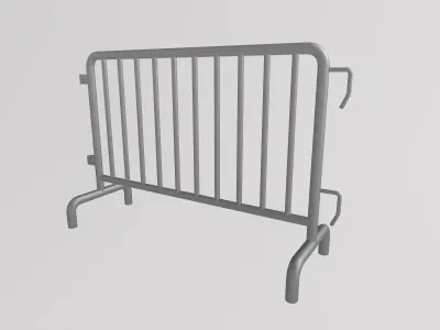 Stylized Low-Poly Metal Crowd Control Barrier  Low-poly 3D model