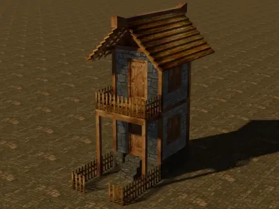 MEDIEVAL HOUSE Free low-poly 3D model 7
