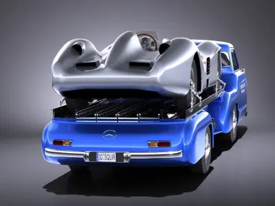 Mercedes Renntransporter Combo 1954 VRAY 3D model