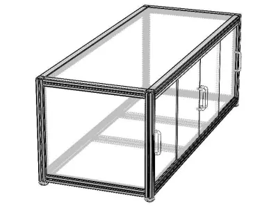 Aluminum Storage Cabinet with Sliding Doors 3D model