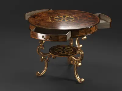 Oyster round table  highpoly 3D model