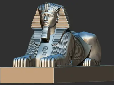Egyptian Sphinx of Hatshepsut Statue 3d printable model 3D print model