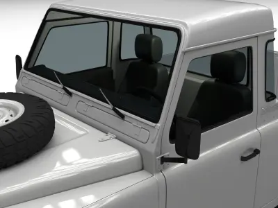 Land Rover Defender 90 Pick Up w interior 3D model