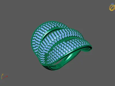 STL 3DM Print Ready Women Diamond Ring Lightweight Printable  3D print model 59