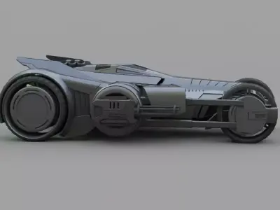 Bat mobile concept   rigged vehicle 3D model