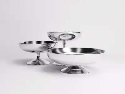 Ice Cups Set Low-poly 3D model