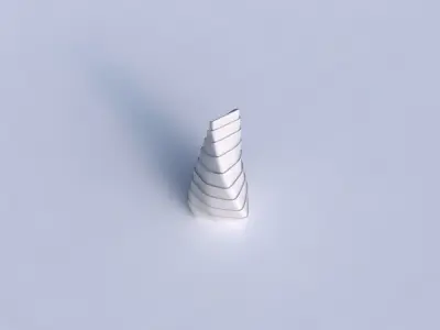 Vase twist puffy tipped triangle with horizontal layers 3D print model