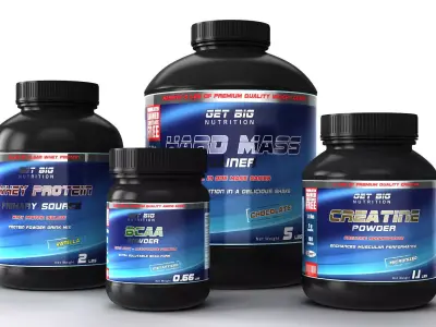 Nutrition Supplements Pack 3D model