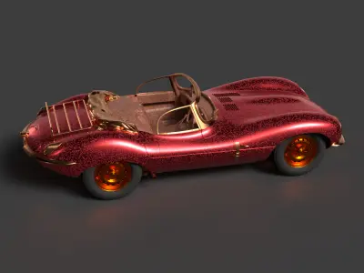 Red vintage car   3D model