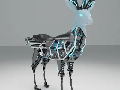 Mechanical Deer Show Piece Sculpture 3D model
