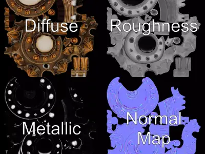 Golden Scepter model pack Low-poly 3D model