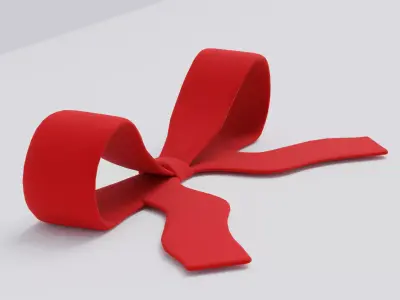 Bow red Free low-poly 3D model