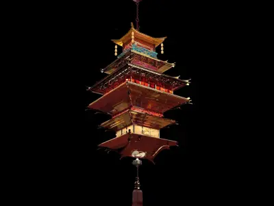 Chinese palace house lantern  3D model purchase