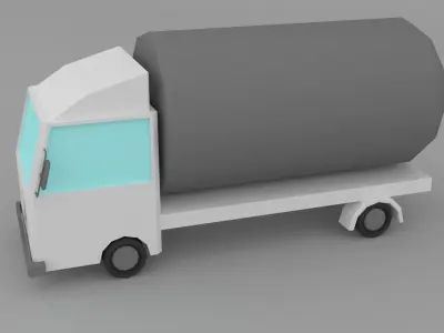 lowpoly tanker truck Low-poly 3D model