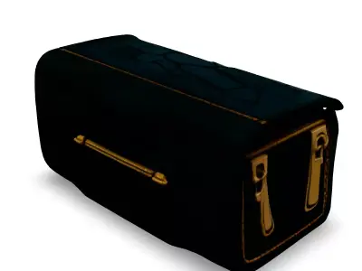 Elegant Green Leather Jewelry Box Low-poly 3D model