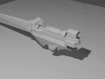Hoverbike gun Free 3D model