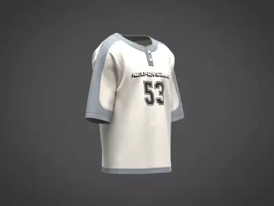 Mens sport t shirt with graphic and color blocking 3D model