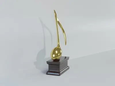 Art Decoration - Eight Note - Golden Prize Low-poly 3D model