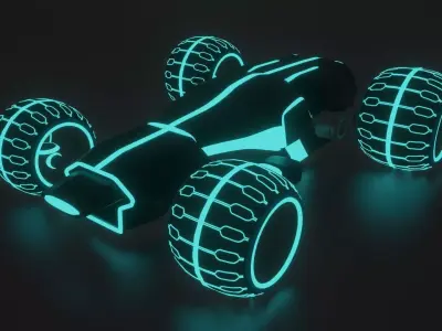 Sci-Fi car of Tron legacy light runner 3D model