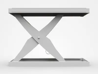 Extendable Stretchable White Industrial Platform 3D model