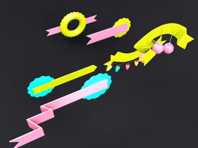 Decoration items 3d model  Low-poly 3D model