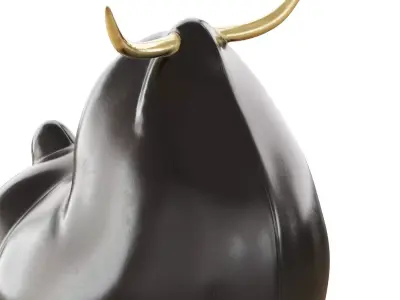 Abstract metal bull figurine 3D model